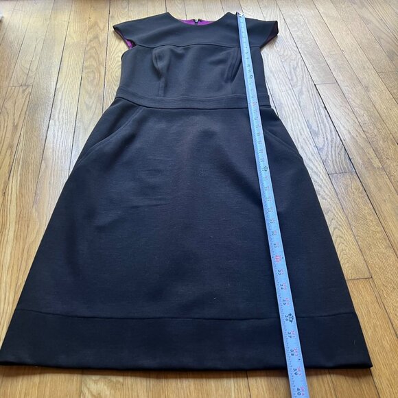 Shoshanna Size 8 Black Cap Sleeve Round Neck Knee Length Dress - Picture 6 of 13
